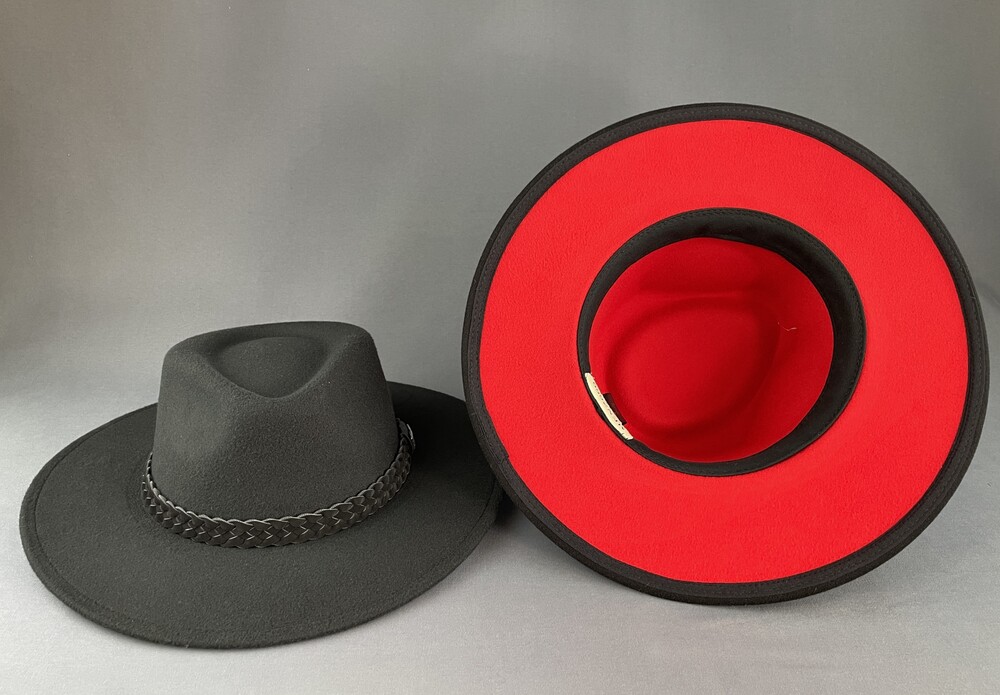Wool-Western-Hat-Blk-Red