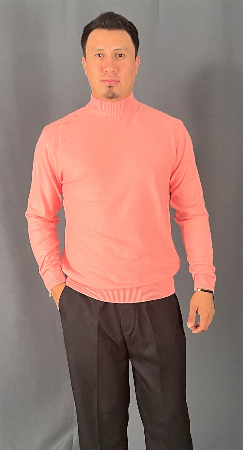 L.S-Mock-Neck-Viscose-Shirt-Pink-V8007