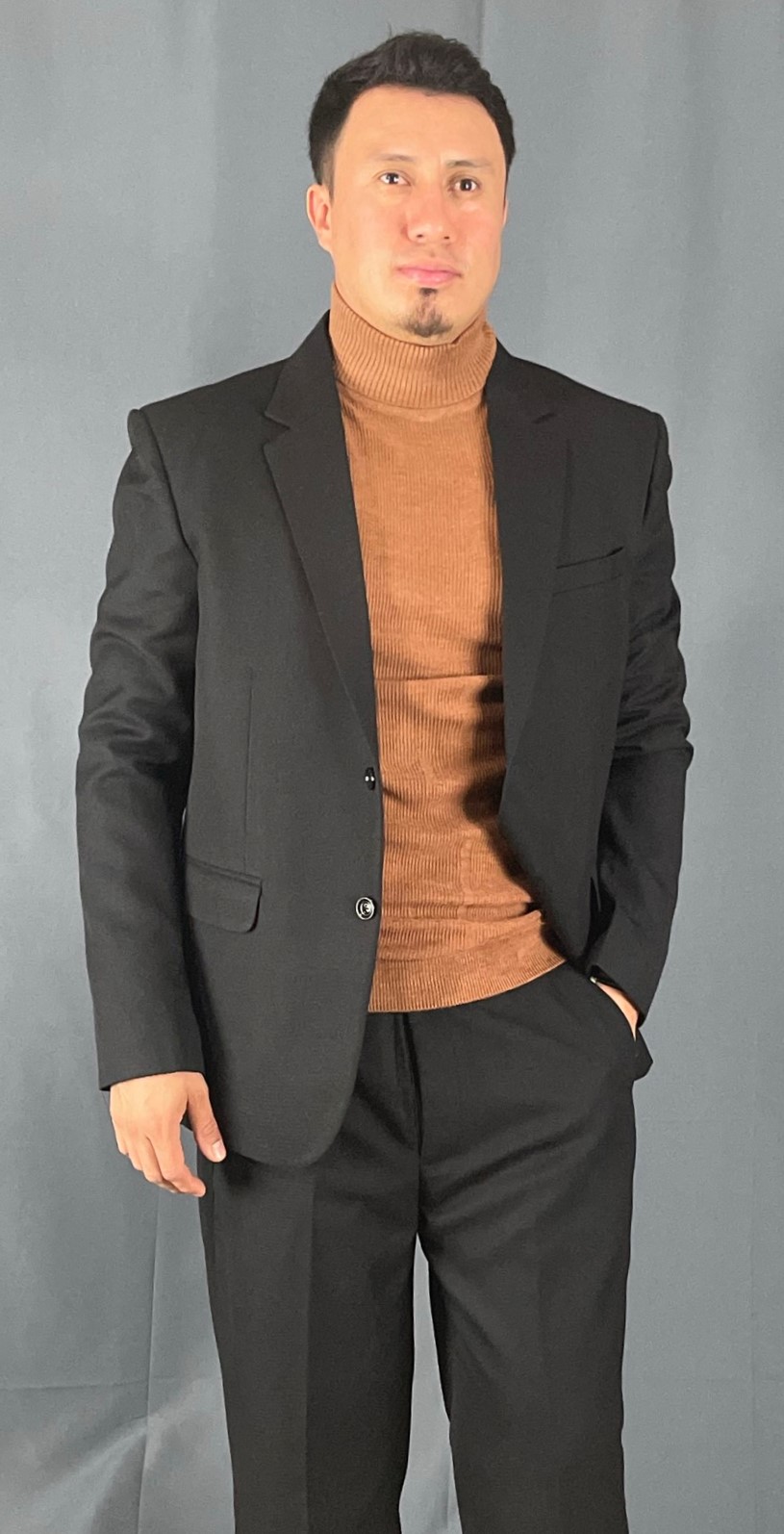 LS-Turtle-Neck-Shirt-Brown-V7001-Suit